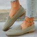 Large Casual For Women In Spring And Summer, New Single Shoes, Square Toe Flat Bottom Fly Woven Lazy Shoes_voghion.com