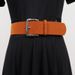 Minimalist High-End Row Basic Classic Square Suede Neutral Wide Deerskin Silver Buckle Versatile Women's Belt_voghion.com
