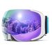 COPOZZ Magnetic Ski Goggles For Adults, Layer Anti-Fog, Unisex, Large Spherical Shape, Compatible With Prescription_voghion.com
