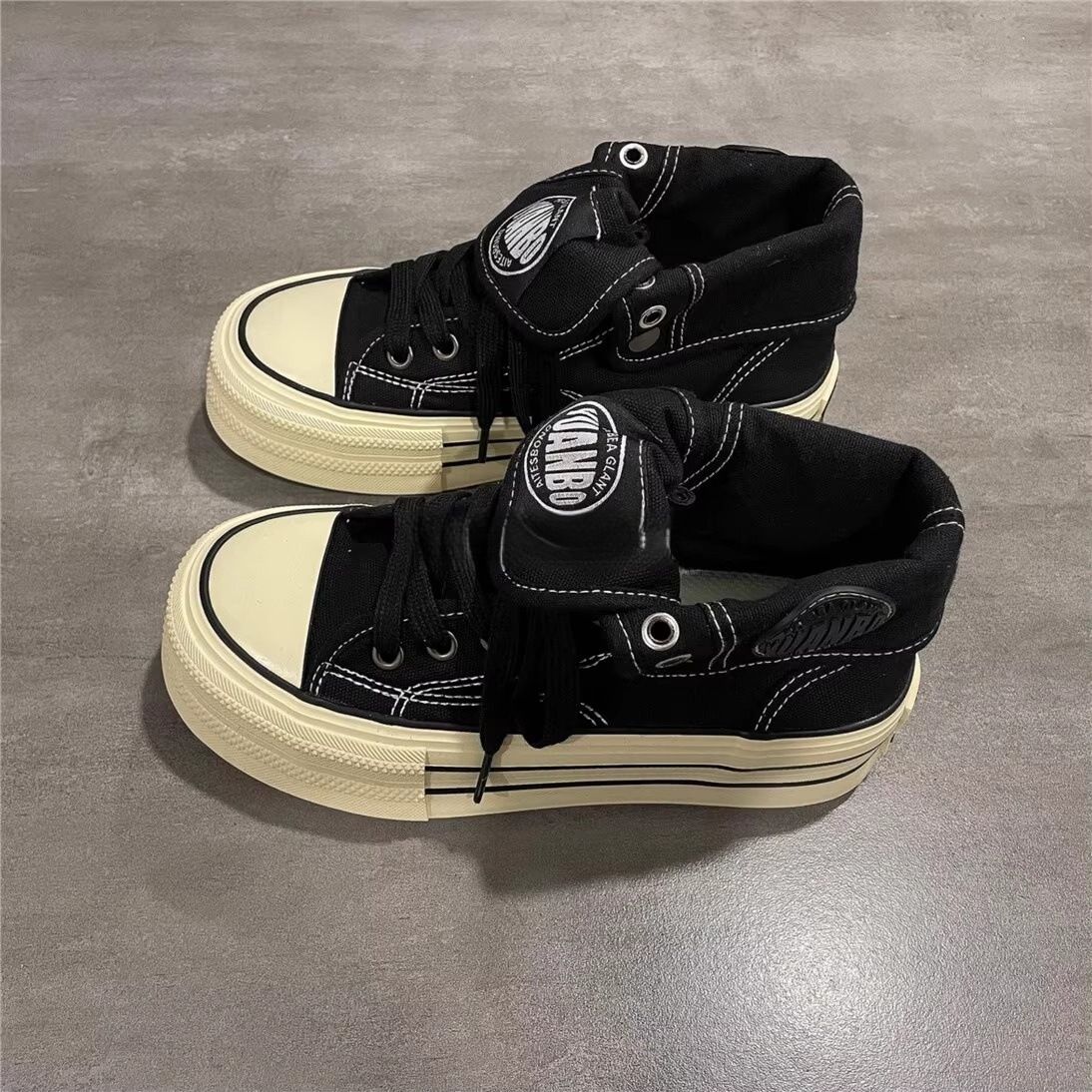 High Top Thick Bottom Canvas Women's Shoes 2025 Autumn Winter New_voghion.com