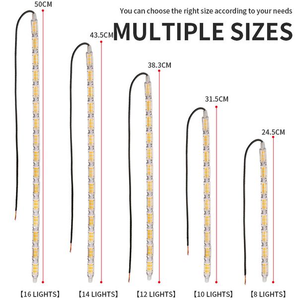 Car led crystal tear light guide daytime running light white to yellow two color streamer turn signal high brightness universal modification_voghion.com