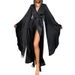 Autumn And Winter Comfortable Casual Temperament Homewear Women's Straps Long Nightgown Split-ended Robe_voghion.com