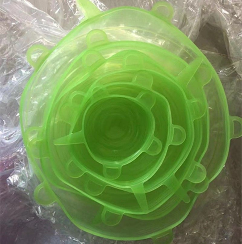 Food grade fresh-keeping cover household sealed cover kitchen silicone anti-overflow round 6-piece set fresh-keeping film creative stretchable_voghion.com