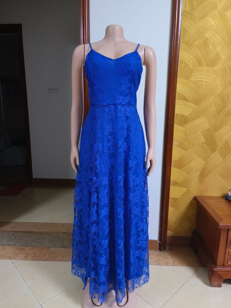 Women's Clothing Sexy V Neck Suspender Lace Dress_voghion.com