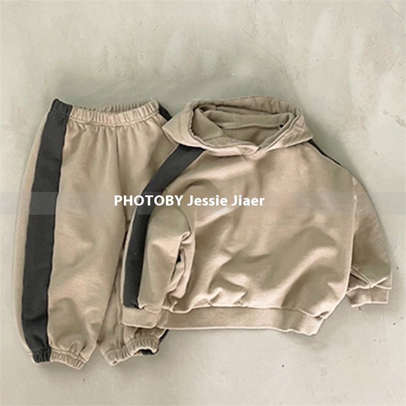 Abbigliamento invernale per bambini Ins versione coreana, nuovo per ragazzi e ragazze, felpa con cappuccio patchwork alla moda, casual_voghion.com