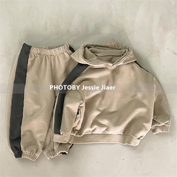 Abbigliamento invernale per bambini Ins versione coreana, nuovo per ragazzi e ragazze, felpa con cappuccio patchwork alla moda, casual_voghion.com