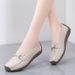 2025 Spring And Autumn New Women's Loafers Cowhide Mom Non-Slip Slip-On Casual White Shoes For Women Plus Size_voghion.com