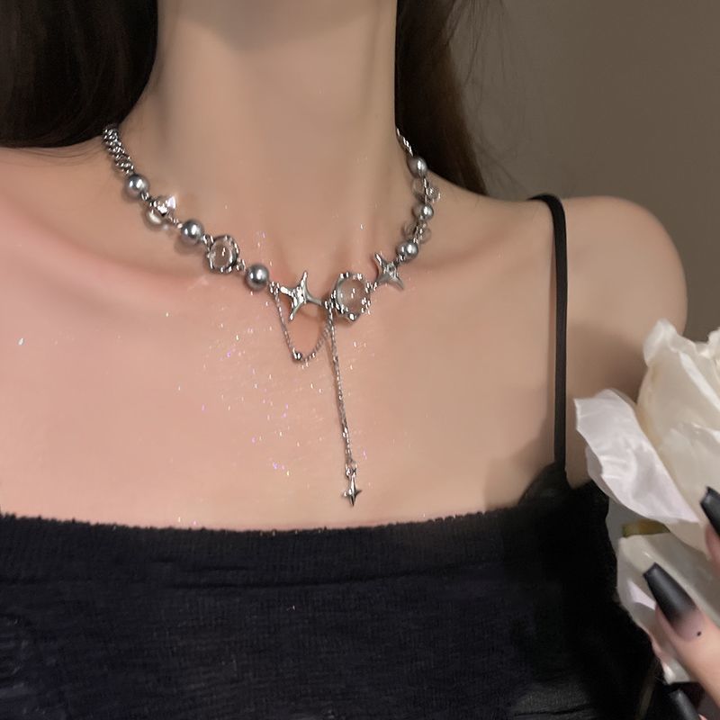 Colección popular] [6626 Accesorio de empalme cruzado de circonitas Moonlight 2022. ¡Nueva tendencia! Collar con borlas moderno para mujer [Colección 6626]_voghion.com