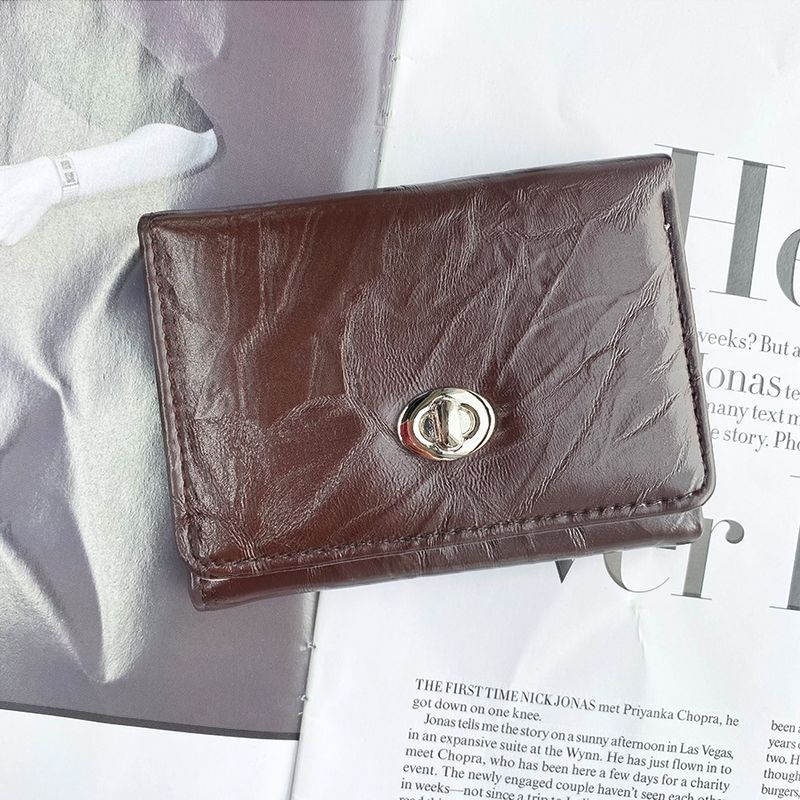 Super beliebte falten tri falten frauen brieftasche ins Koreanische version von einfache abdeckung schnalle geldbörse_voghion.com