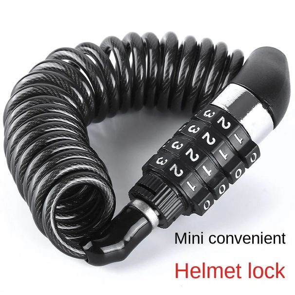 Durable Classic Helmet Chain 4 Digit Password Combination Portable Bike Motorcycle Anti-theft Cable Lock Motor Part_voghion.com