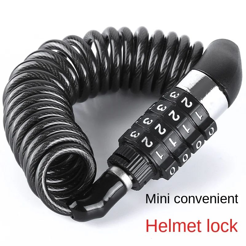 Lanț de cască clasic durabil, cu 4 cifre, parolă combinată, portabil, pentru biciclete și motociclete, antifurt, cablu de blocare, parte motor_voghion.com