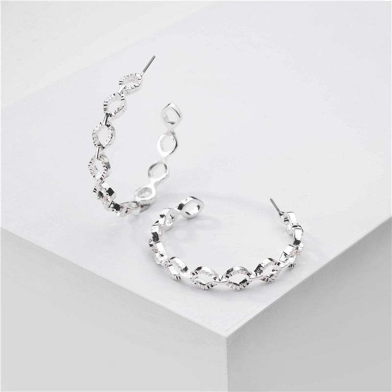 Unisex Przesadzone Kolczyki W Kształcie C Duże Kolczyki Z Cynku Stopu Hollow Air Quality Twisted Diamond Kolczyki Damskie Kolczyki_voghion.com