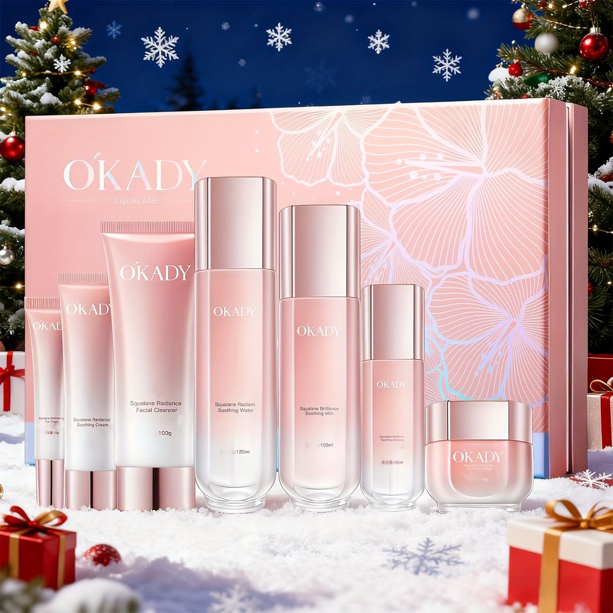 High Concentration Plant-Based Squalane Skincare Gift Set 8-piece, Sodium Hyaluronate, Reduce The Look Of Wrinkles,_voghion.com