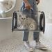 Mochila panorâmica transparente para animais de estimação, mochila para animais de estimação com espaço respirável para montar no carro, gaiola para gatos transversal portátil_voghion.com