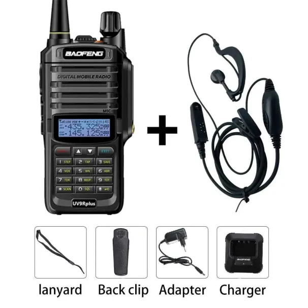 Lepsza jakość Baofeng UV-9R Plus 15W IP68 Wodoodporny krótkofalówka Dwuzakresowy 16 km dalekiego zasięgu przenośny nadajnik-odbiornik VHF/UHF CB Hunting_voghion.com