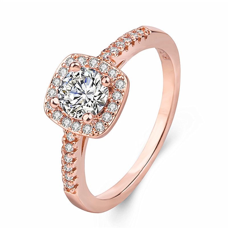 Bague en zircon plaqué platine avec cœurs et huit flèches, version coréenne de Yibaijia_voghion.com