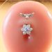 Nuovo piercing all'ombelico con testa ad ala micro pavé, in acciaio inossidabile, con zirconi, mini gioielli per piercing con perla_voghion.com