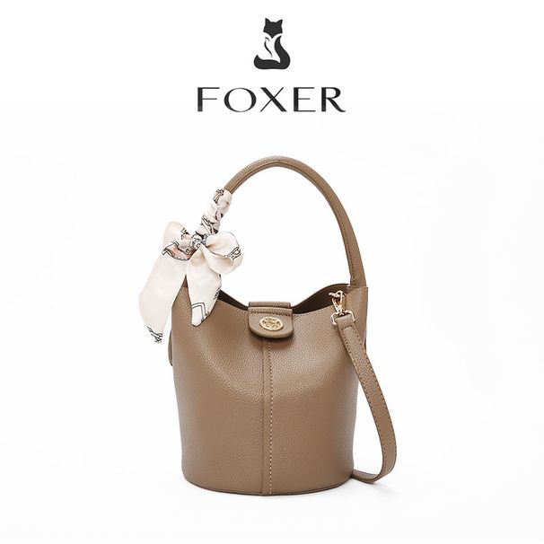 FOXER/Golden Fox Borsa a secchiello semplice e alla moda, tinta unita, estiva, nuova, fresca ed elegante_voghion.com