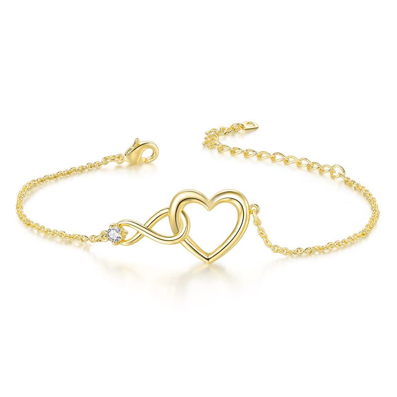 Pulseira vazada de 8 caracteres em forma de amor infinito para mulheres, joia de mão simples e versátil de zircônia única_voghion.com