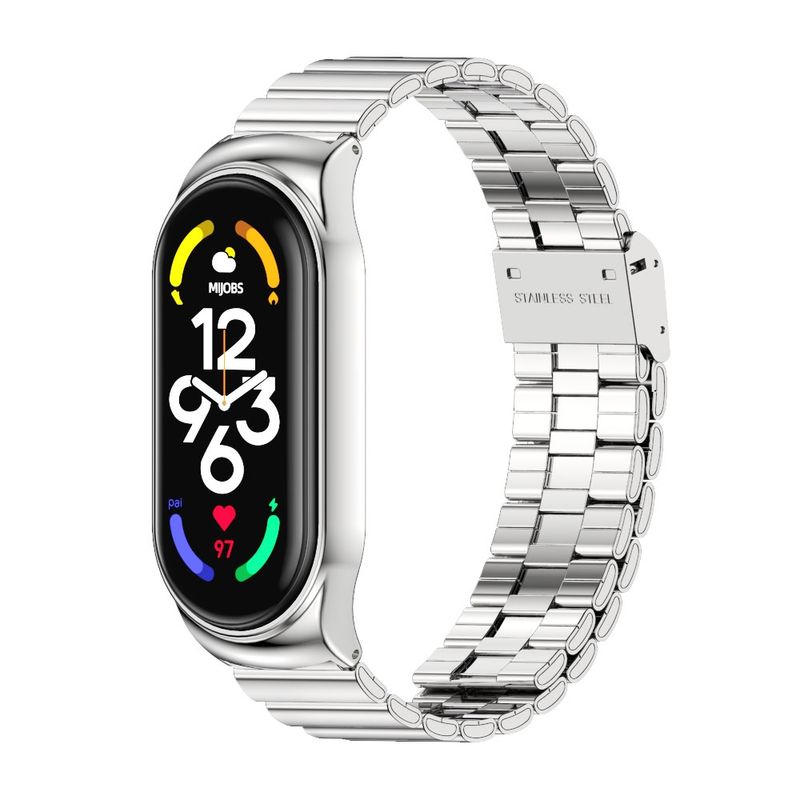 Za Xiaomi Mi Band 7 / 7 NFC MIJOBS CS bambusova zaponka iz nerjavečega jekla (črna)_voghion.com