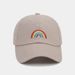 Men's Baseball Caps With Rainbow Embroidery Soft Top Cap For Autumn Outdoor Travel Sun Protection And Face Showing Small Sun Hat_voghion.com