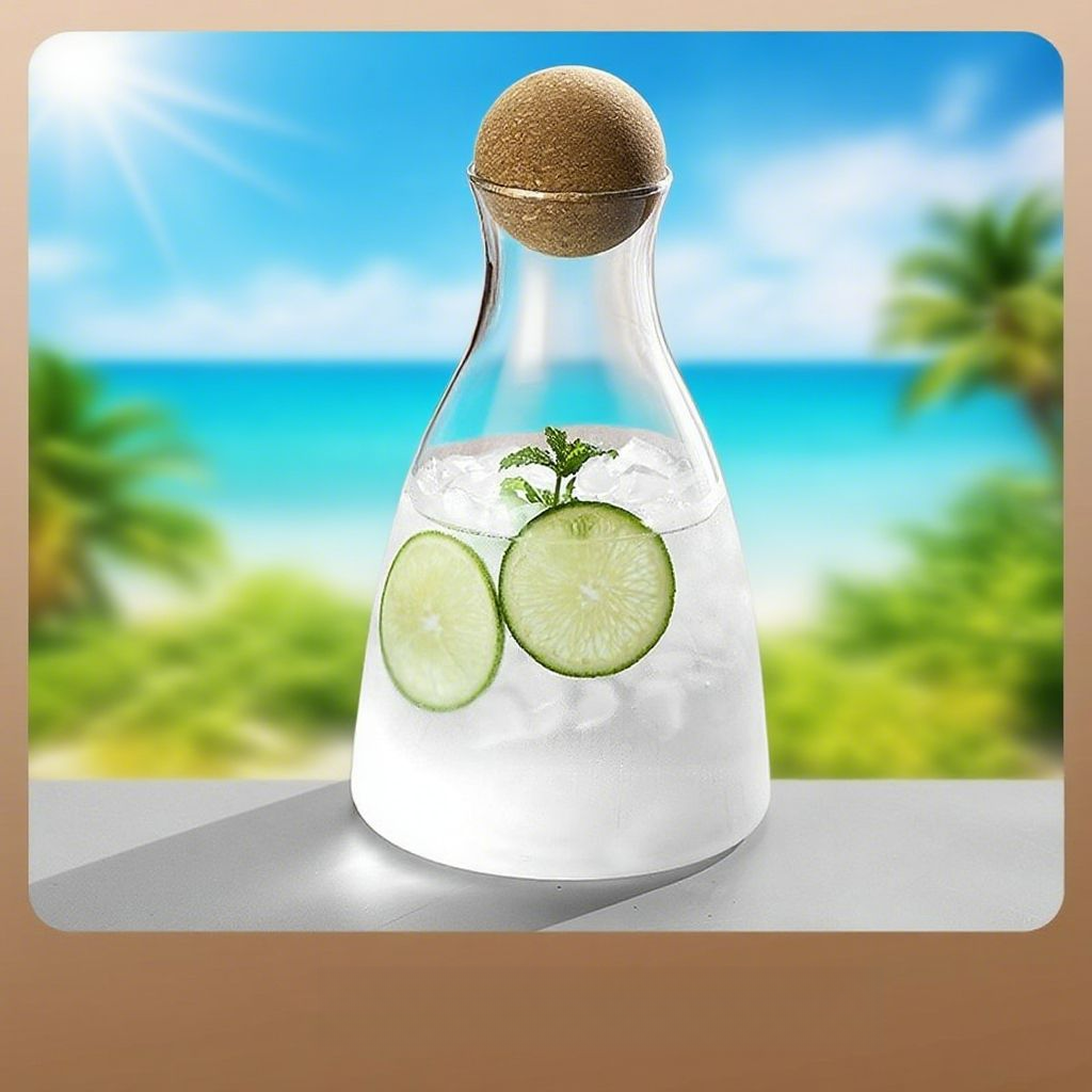 European Style Glass High Temperature Resistant Juice Large Capacity Household Cold Brew Lemon Water Pitcher_voghion.com