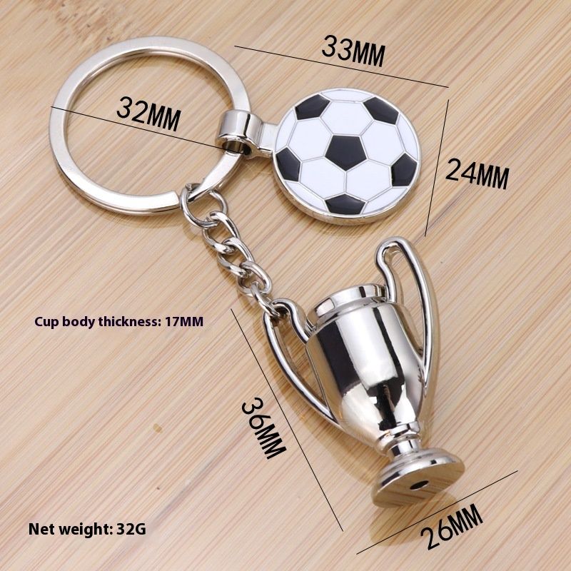 Portachiavi con coppa 2024 Piccolo regalo Cinque portachiavi con trofei di calcio della Major League_voghion.com