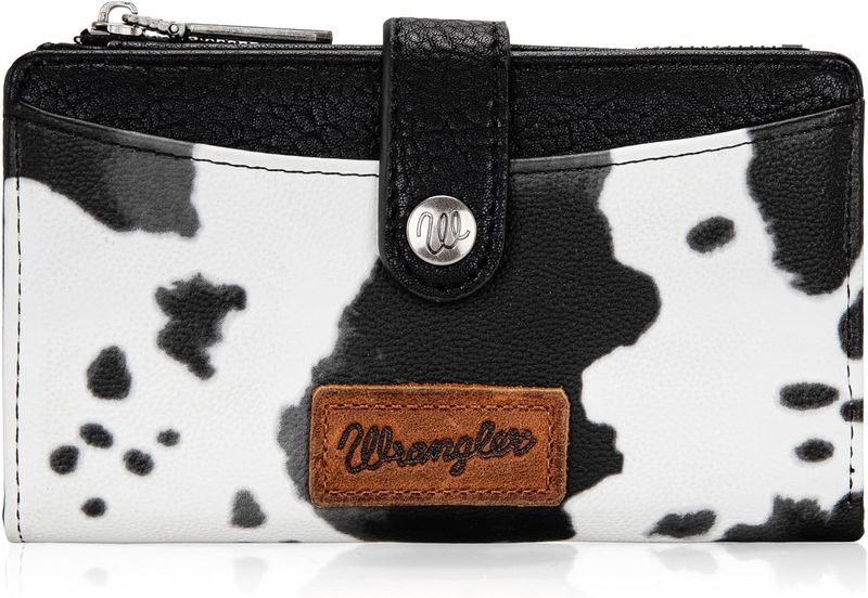 Wrangler sieviešu īpaši plāns, dubulti salokāms kredītkaršu klipsis, brūns, unikāls_voghion.com