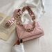 Net red fashion bag women's bag new pressed grid small square bag wide shoulder strap shoulder Messenger bag acrylic chain bag_voghion.com