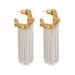Ins Cold Style Metal Geometric Chain Tassel Niche Design Sense Color-Blocking Temperament Earrings_voghion.com
