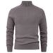 Autumn And Winter Lazy Style Pullover Knit Sweater Jacket, Loose Inner Wear Base Shirt, Half-Zip Knitted Sweater For Men_voghion.com