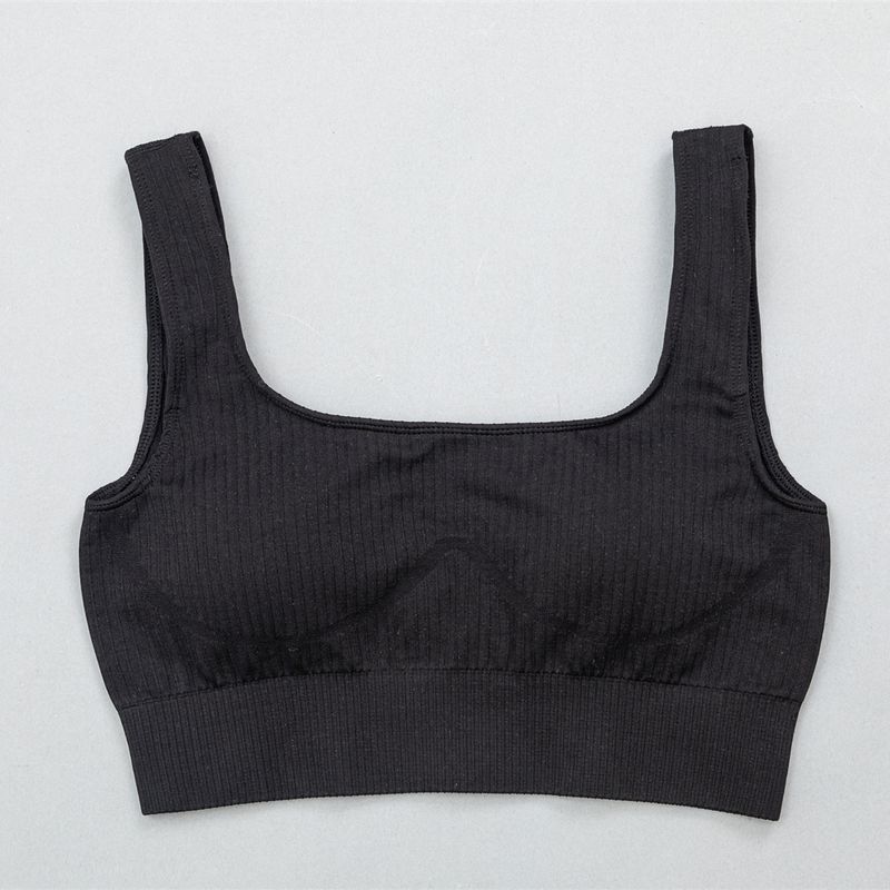 Women's Sports Outdoor Running Threaded Seamless Fitness Bra Set Quick Dry Striped Yoga Pants Long Sleeve Set_voghion.com