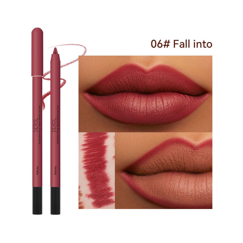 Duurzame matte nude lippenstift potlood waterdichte sexy rode omtrek lippenstift niet plakkerige cup hydraterende lippenstift cosmetica_voghion.com
