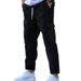 Men's trousers corduroy trousers men's autumn loose straight wide-leg trousers solid color multi-pocket men's casual trousers_voghion.com