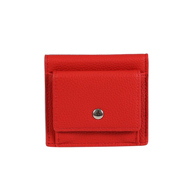 Zweifach gefaltete kleine Brieftasche für Damen, hochwertiger, kurzer, dünner Kartenhalter, schlichtes Mini-Portemonnaie für Damen_voghion.com