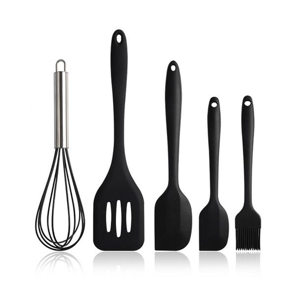 Set di 5 utensili da cucina in silicone, spatola, cucchiaio, accessori da cucina, utensili da cucina multifunzionali_voghion.com
