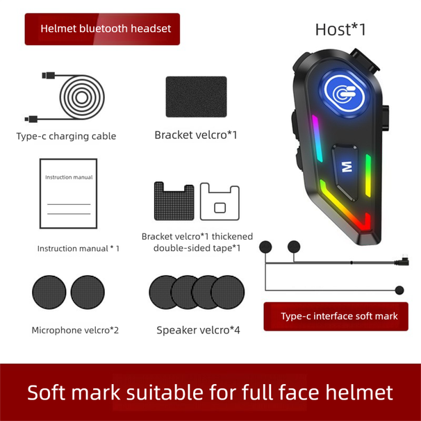 Creative Cool Helmet Headset Soft Hard Mark Matching Rider Motorcycle Waterproof Bluetooth Wireless_voghion.com