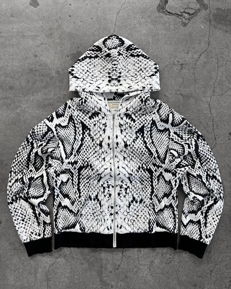Felpa unisex con cappuccio e zip in stile gotico con stampa 3D - Streetwear con estetica dark per uomo e donna_voghion.com