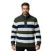 Men's Half-Zip Sweater, Winter Warm Fleece-Lined Pullover, Thickened Striped Knit With Stand Collar, Breathable Polyester Blend (M-3XL)_voghion.com