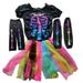 Halloween Horror Colorful Skeleton Costume Role Play Masquerade Party Children Girl Performance Costume_voghion.com