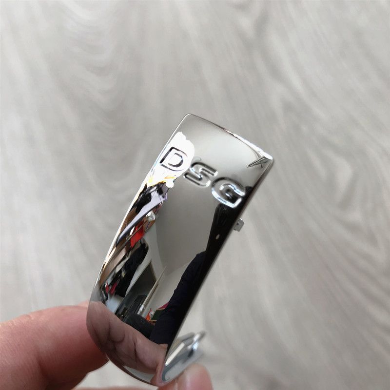1 stk. krom matt med skinngirspak, girspak, DSG-emblem til VW Golf 7 R GTI Passat B7 B8 CC R20 Jetta 6 GLI_voghion.com