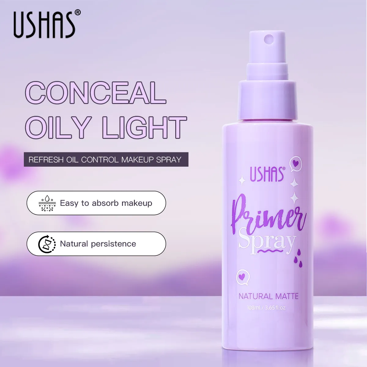 USHAS Hot Selling Makeup Pre Waterproof, Pret svīšana, Ilgnoturīgs, Neizdalās, Mitrinošs, Eļļu kontrolējošs,_voghion.com