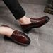 Slip-On-Loafer mit Lederlaufsohle für Herren, lässige Lederschuhe für Herren im britischen Stil, Retro-Washed-Bean-Schuhe_voghion.com