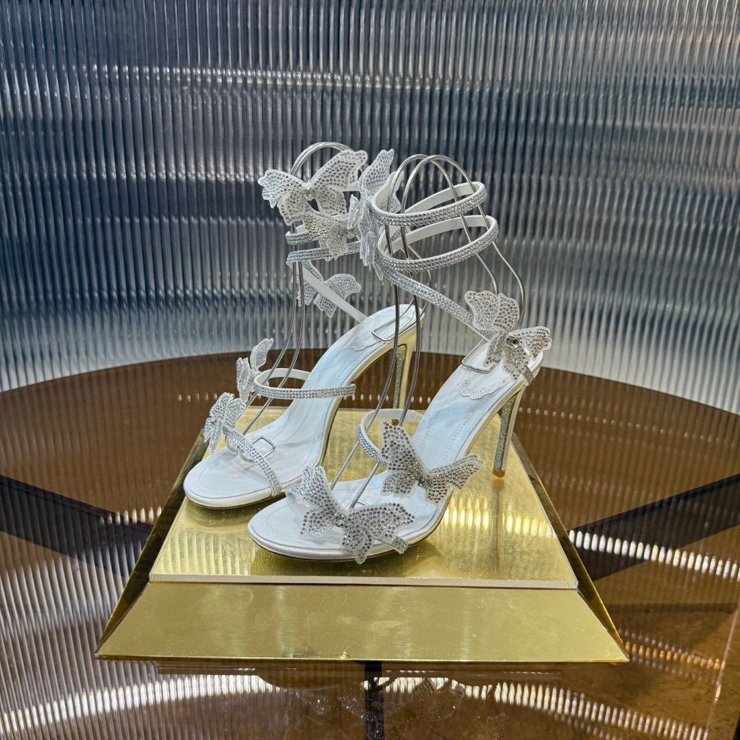 2025 Sommer Neue Hochwertige Französisch Stil Schmetterling Zubehör Sohle Ultra Glänzendes Design Mode High Heels Für Frauen_voghion.com