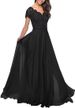 Women's Clothing Elegant Lace Applique Mother Of The Bride Dress Long Sleeveless Chiffon Formal Evening Gown For Wedding & Special Occasions_voghion.com
