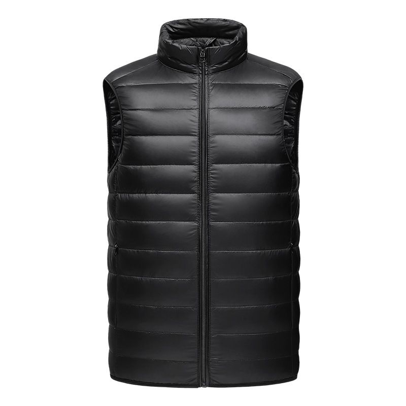 Νέο ανδρικό γιλέκο με όρθιο γιακά, ελαφρύ ανδρικό γιλέκο με πούπουλα, τοπ με πούπουλα και πάπια_voghion.com