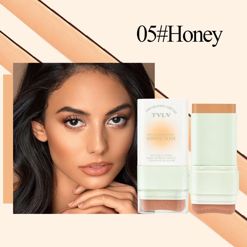 Cross Border Foreign Trade TVLV Makeup Concealer Foundation Stick Five Colors Summer Waterproof No Makeup No Powder Lazy Double Headed Powder_voghion.com