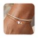 Hot-Selling 26 Letter Heart Zircon Inlaid Layered Anklet Elegant A-Z Beaded Adjustable Ankle Chain_voghion.com