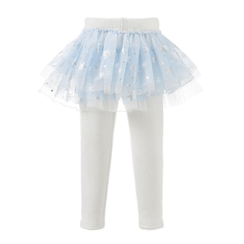 Kids Clothing Girls Leggings Culottes Autumn And Winter Holiday Two Piece Children's Pants Girls Tutu Skirt Mesh Star Tutu Skirt Trousers_voghion.com