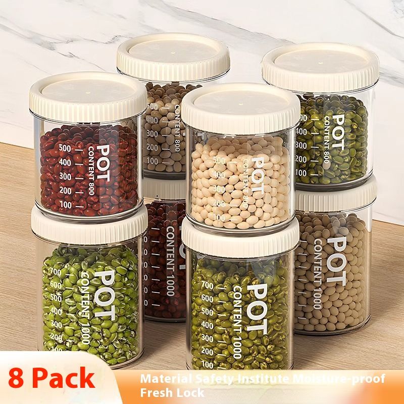 Sealed Plastic Food Container Grain Jar Kitchen Snack Refrigerator Storage Box_voghion.com